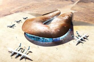 Foster Partners Spaceport America Rendering 13 e1411723233177 بريطانيا تعتزم بناء ميناء فضائي تجاري مجلة نقطة العلمية