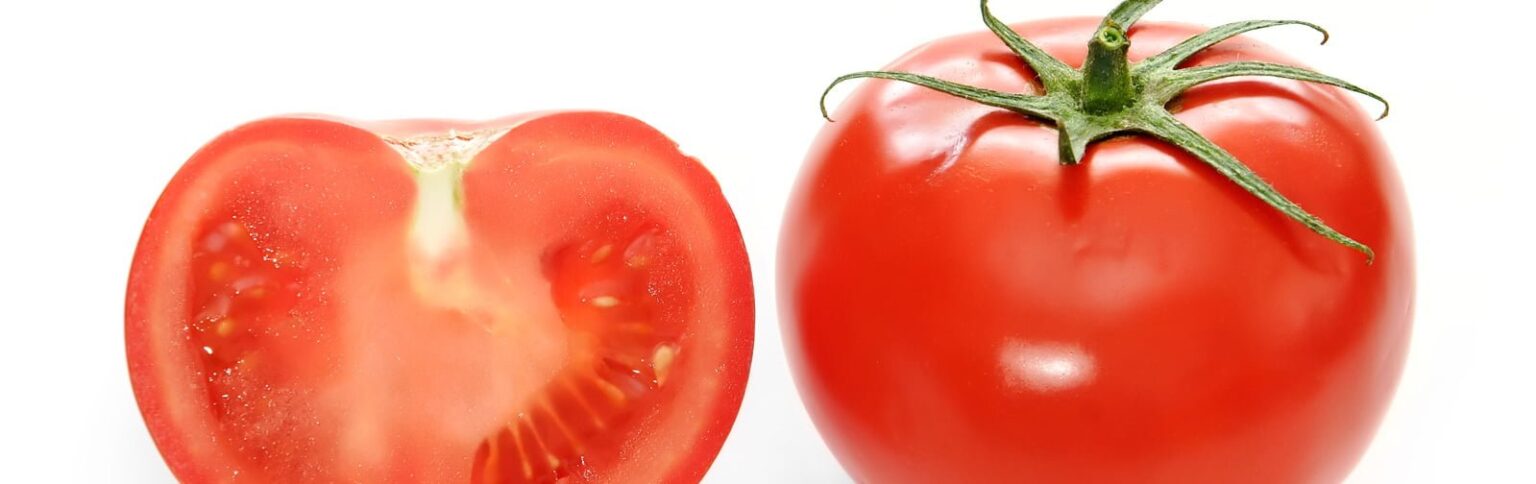 Bright red tomato and cross section02 e1411716397577 لماذا عليك أن تأكل المزيد من الطماطم؟ مجلة نقطة العلمية
