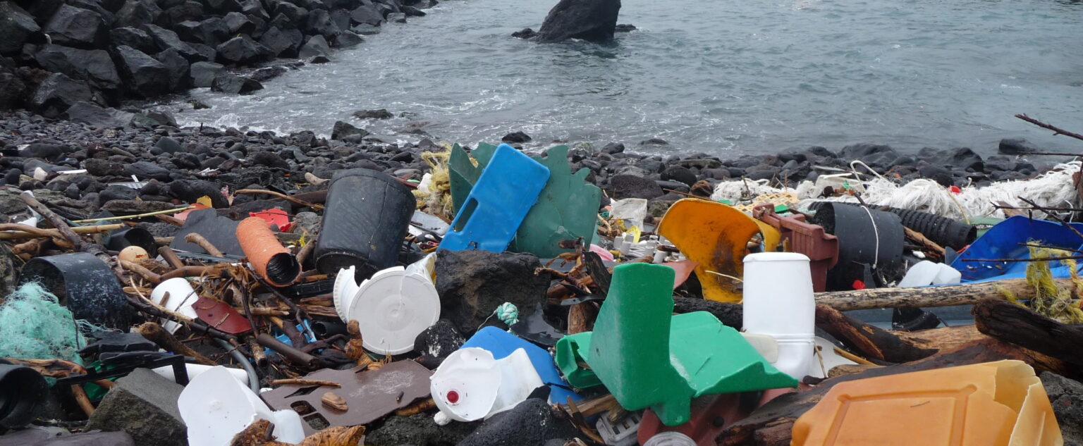 plastic debris that has washed up along the shore of the azores photo courtesy of 5 gyres e1419868470669 النفايات البحرية البلاستيكية تهدد بكارثة بيئية حقيقية مجلة نقطة العلمية