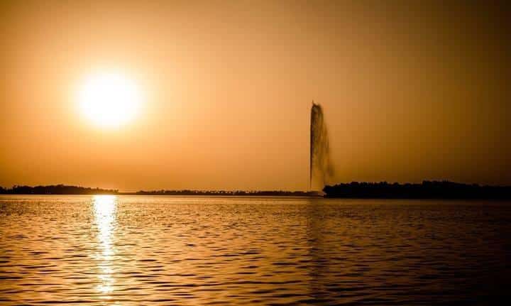 Jeddah Fountain In Sunrise مجلة نقطة العلمية