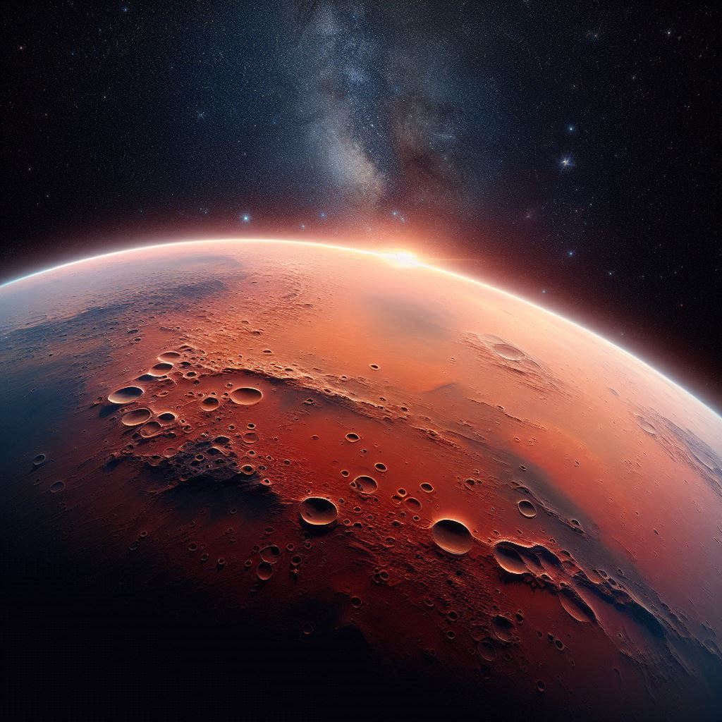 هل يمكننا العيش يوماً ما على المريخ؟ 1 realistic image of Mars from the outside هل يمكننا العيش يوماً ما على المريخ؟ مجلة نقطة العلمية
