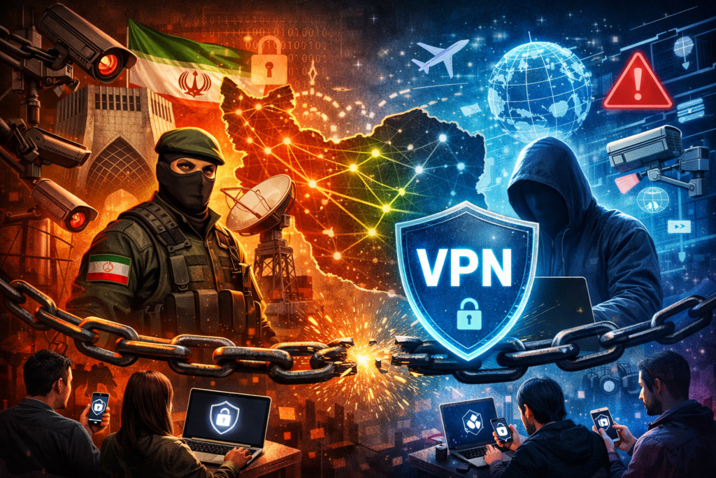 ChatGPT Image Mar 23 2026 10 33 27 PM الـ VPN في إيران: بين السيادة الرقمية والانكشاف الأمني مجلة نقطة العلمية