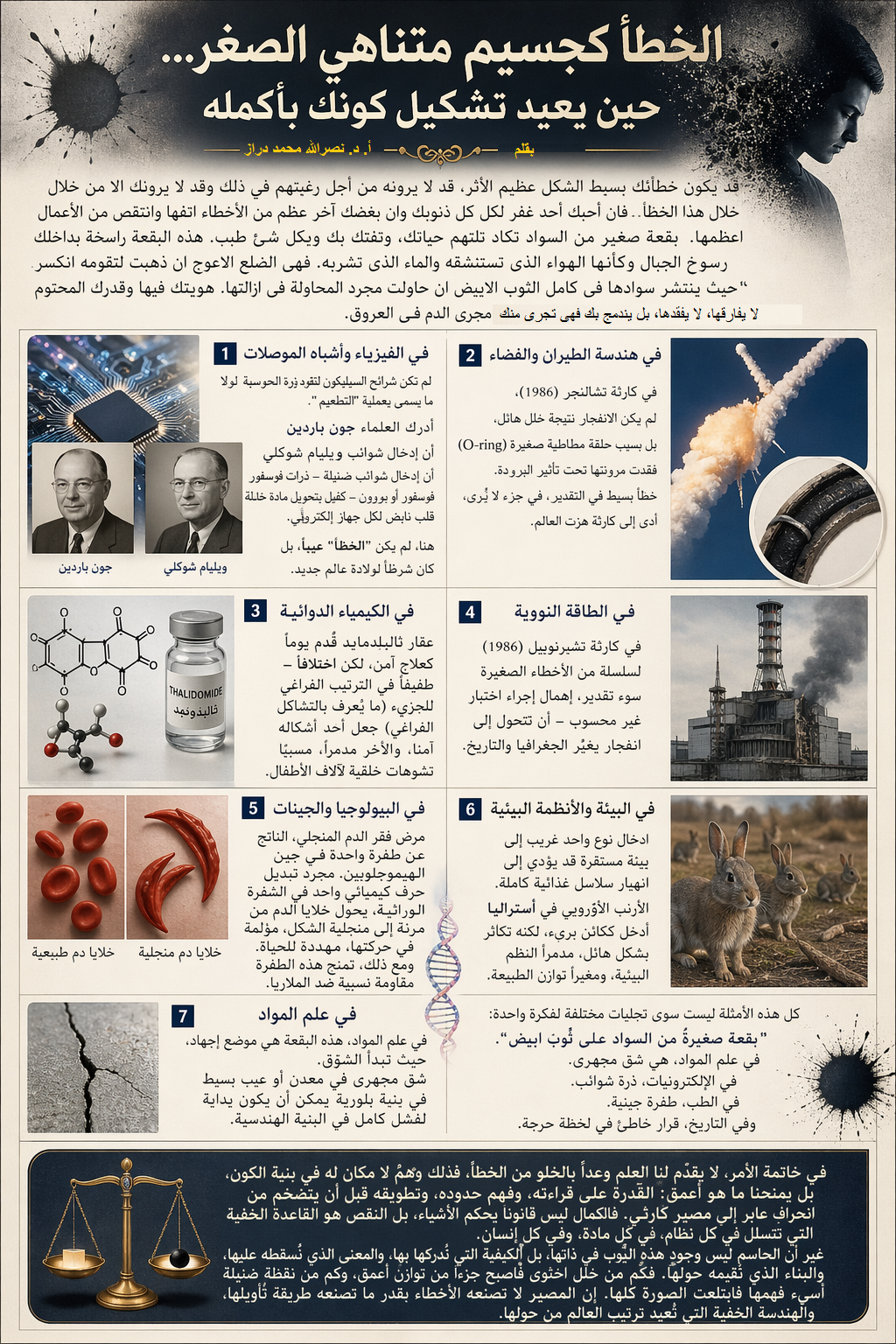 أ. د. نصرالله دراز الخطأ كجسيمٍ متناهي الصغر… حين يعيد تشكيل كونك بأكمله مجلة نقطة العلمية