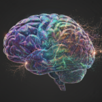 A photorealistic 8k scientific visualization of a human brain, subtly glowing with intricate networks of neural connections firing and shifting. The brain is rendered in a clean, uncluttered composition against a dark, almost black void, emphasizing the complexity of the neural pathways. The connections are visualized as delicate, bioluminescent strands of light, constantly rearranging and reforming, suggesting a state of perpetual flux and unpredictable change. Professional lighting highlights the subtle textures and structures of the brain tissue, conveying a sense of awe and scientific mystery. Aspect ratio: 16:9.