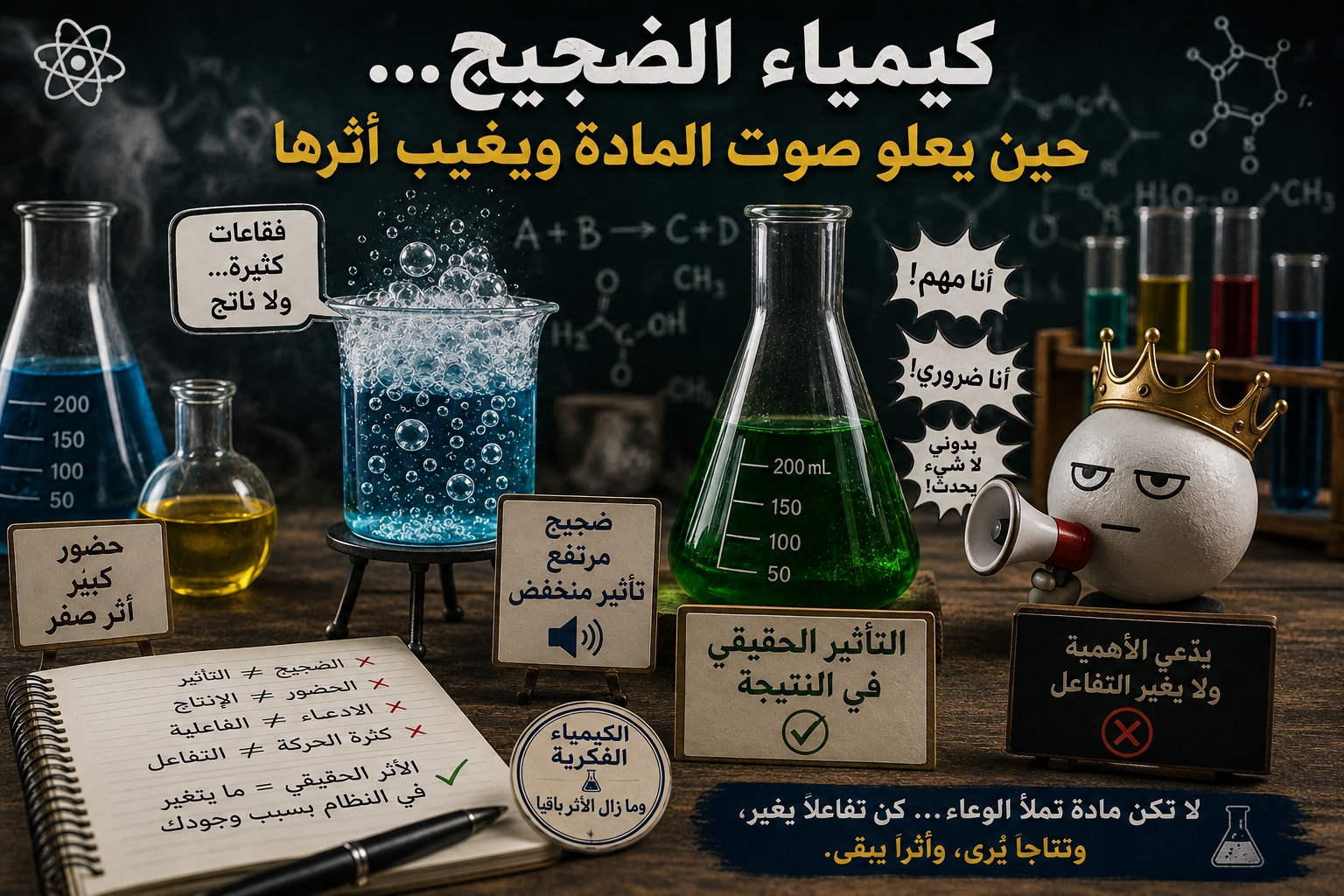 1 كيمياء الضجيج... حين يعلو صوت المادة ويغيب أثرها مجلة نقطة العلمية