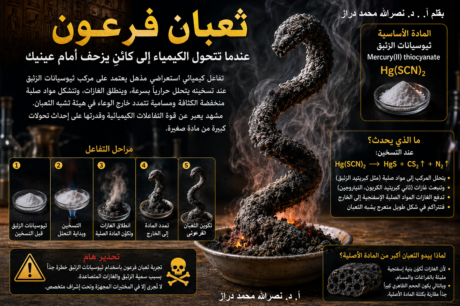 ثعبان فرعون… عندما تتحول الكيمياء إلى كائنٍ يزحف أمام عينيك 1 2ec7b0b8 ad49 47d2 a1fc e9372bcf48c6 ثعبان فرعون… عندما تتحول الكيمياء إلى كائنٍ يزحف أمام عينيك مجلة نقطة العلمية