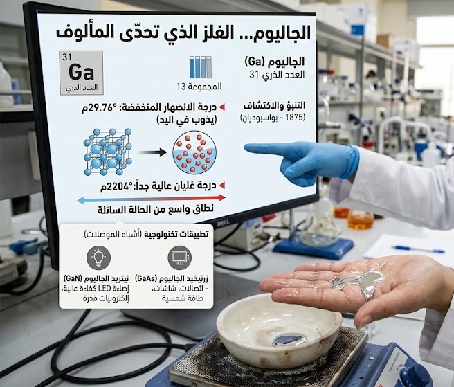 b10b1a5c 12f5 4cc8 9bdf 15030eaf7fdb الجاليوم... الفلز الذي تحدّى المألوف مجلة نقطة العلمية